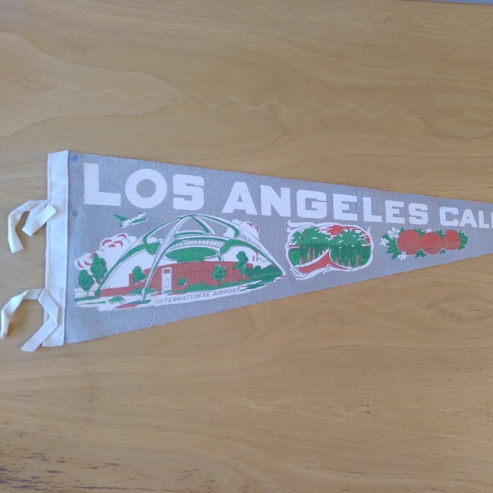 Vintage 60s Los Angeles California Pennant Flag